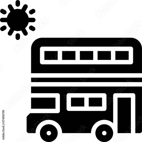 Double decker bus icon, Summer vacation related vector