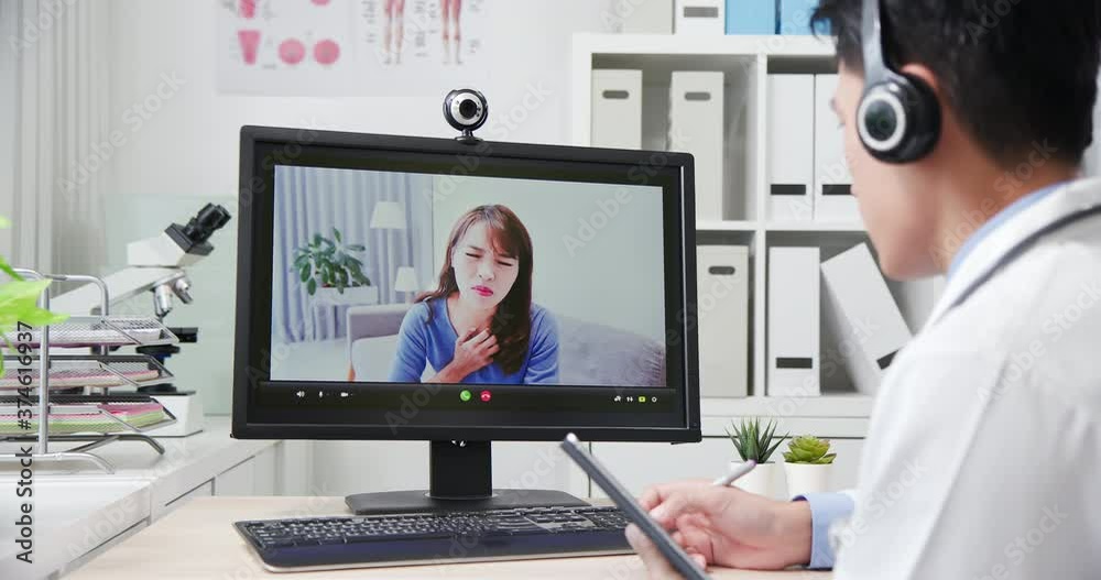 Telemedicine concept on webcam Telemedicine concept on webcam