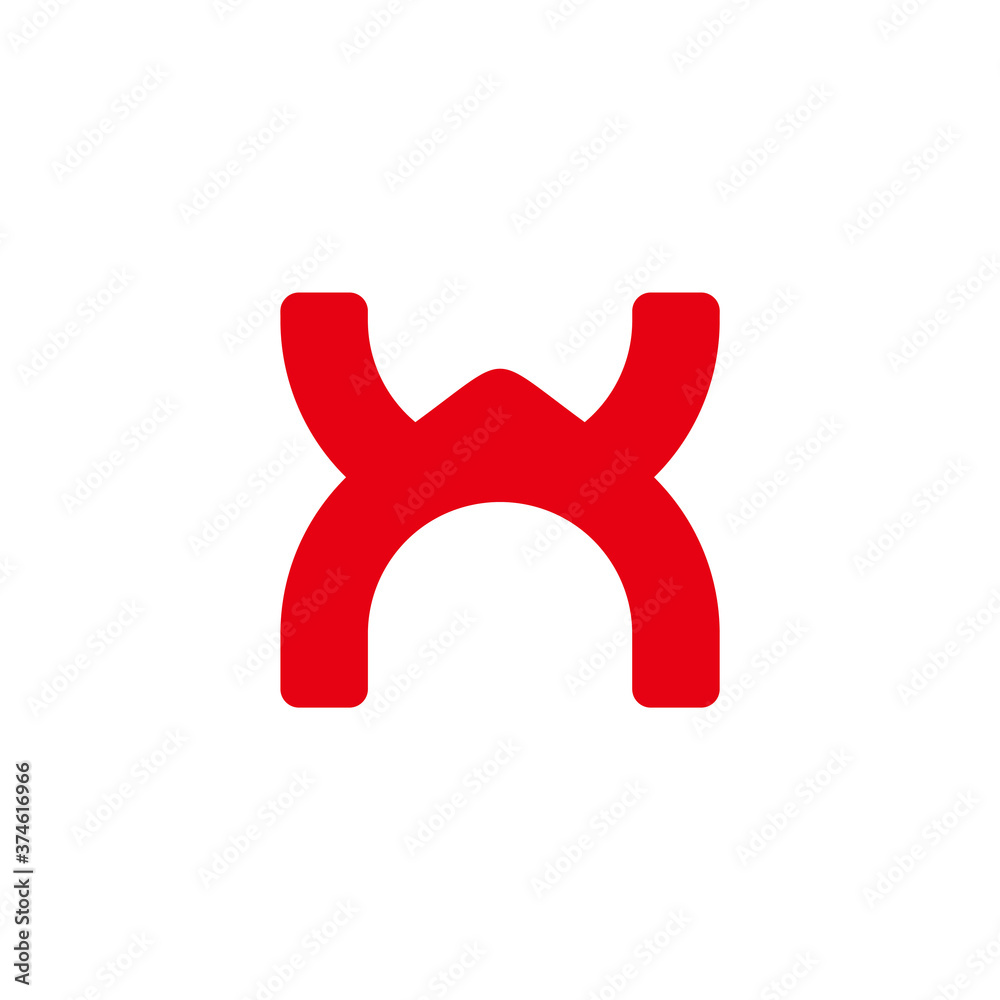 abstract letter xk simple curves geometric logo vector