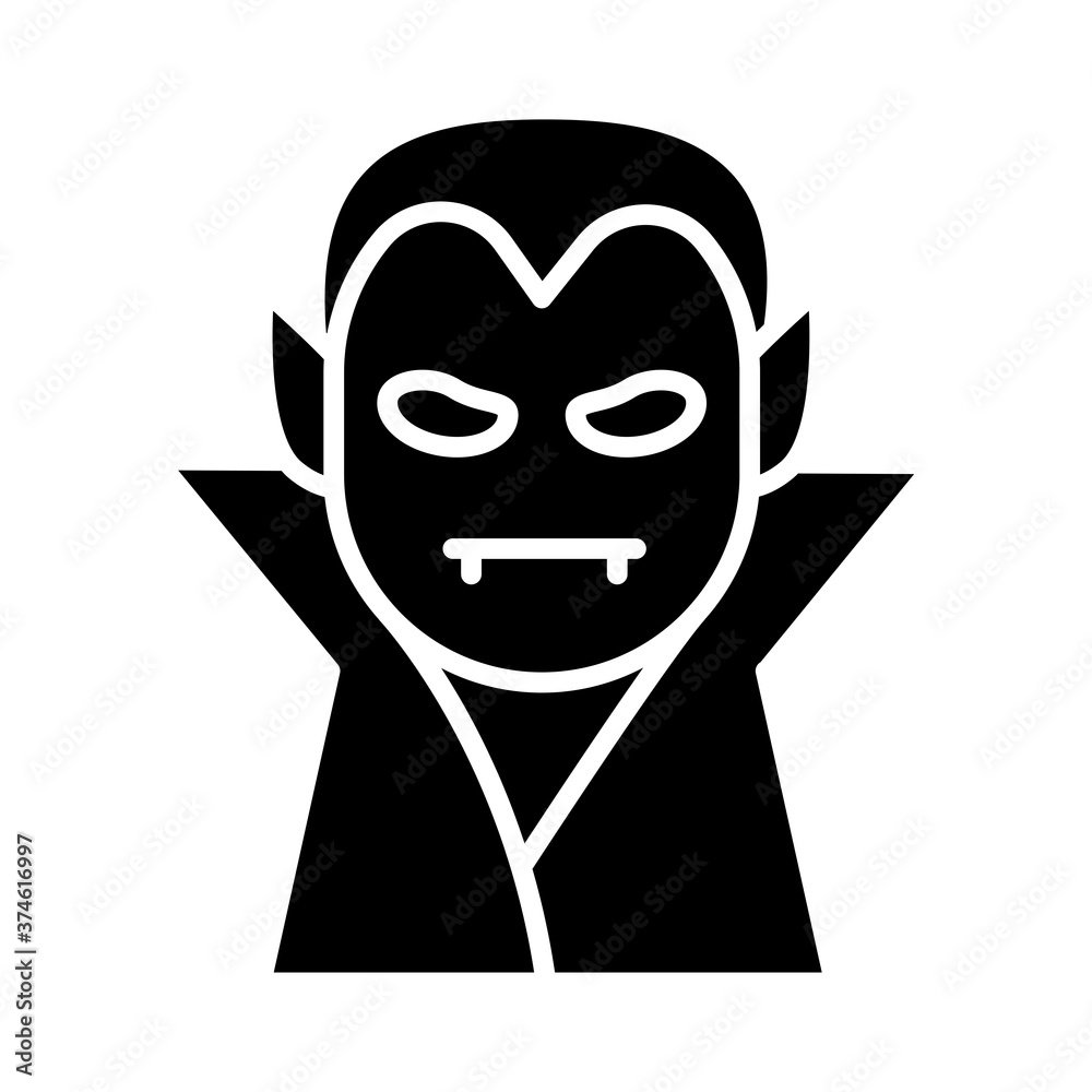 Halloween vampire cartoon silhouette style icon vector design