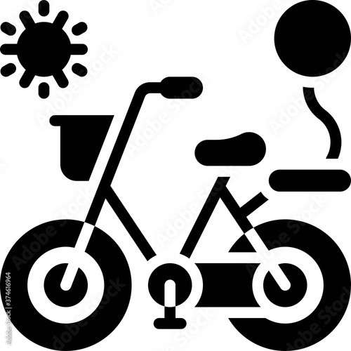 Bicycle icon, Summer vacation related vector photo