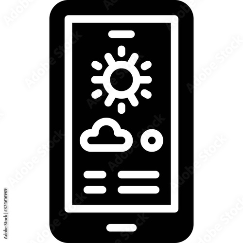 Weather forecasting on mobile icon, Summer vacation related vector