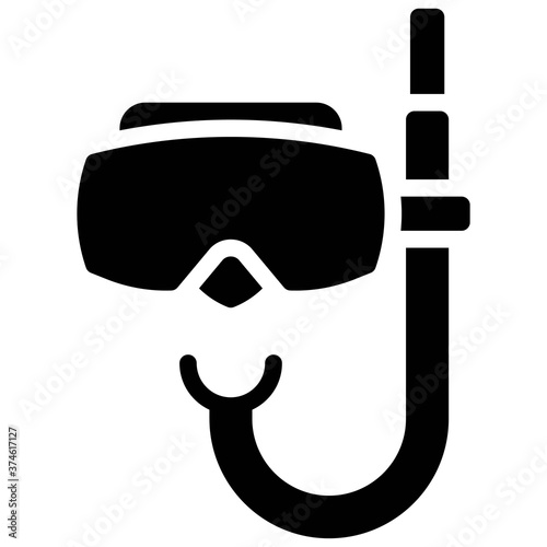 Diving mask icon, Summer vacation related vector