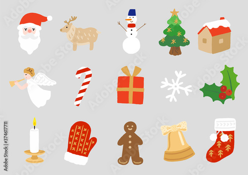 クリスマスのアイコンセット