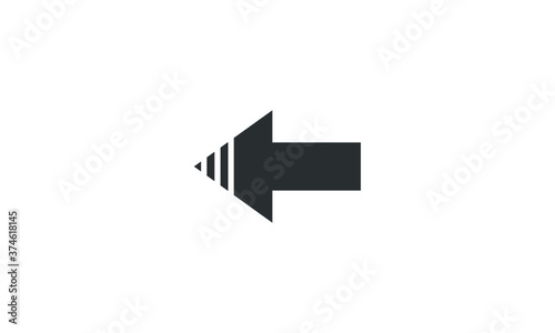 arrow left icon on white background, vector symbol