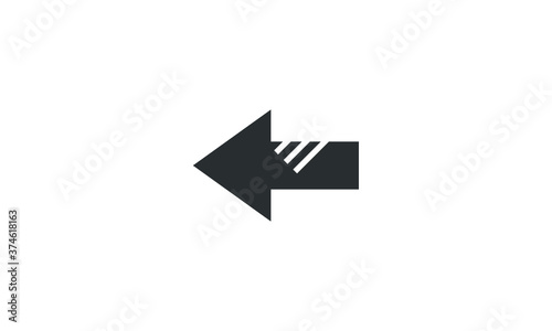 arrow left icon on white background, vector symbol