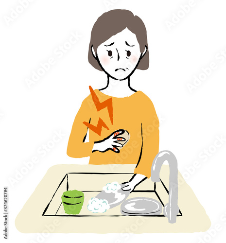 illustration of people washing dishes