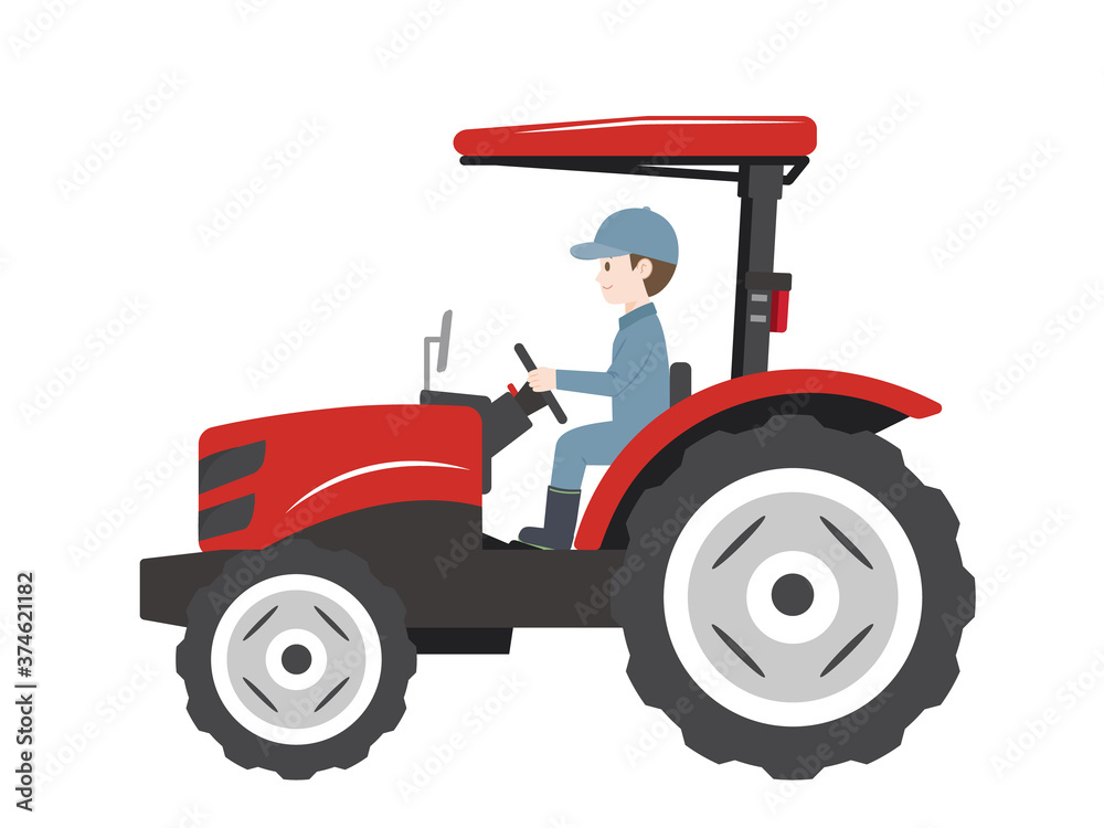 トラクターを運転する男性のイラスト Stock Vector Adobe Stock