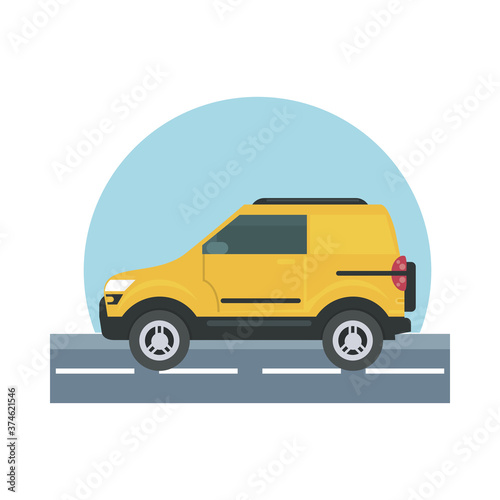 yellow car at street vector design © Jemastock