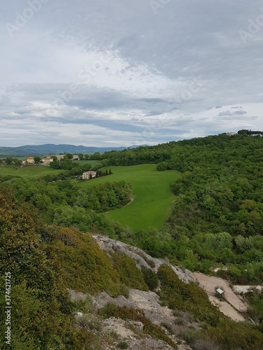 landscape with green hills and blue sky
