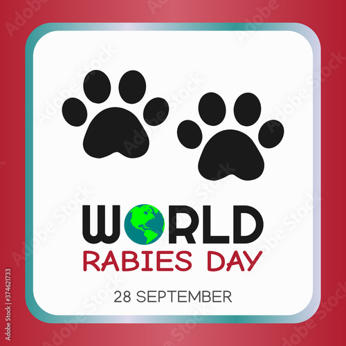 Vector graphic of world rabies day good for world rabies day celebration. flat design. flyer design.flat illustration.