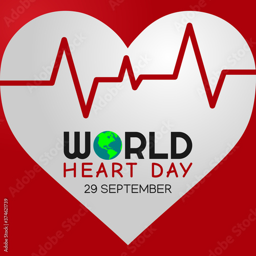 Vector graphic of world heart day good for world heart day celebration. flat design. flyer design.flat illustration.