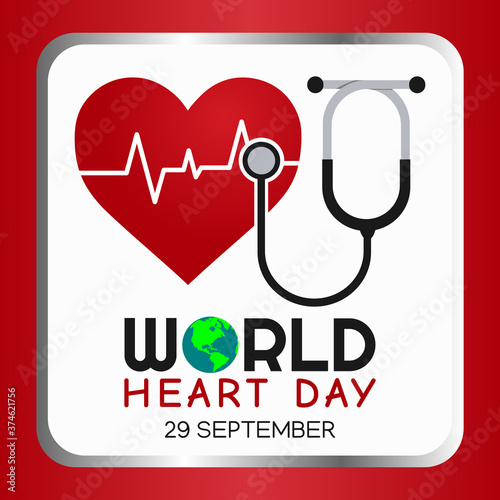 Vector graphic of world heart day good for world heart day celebration. flat design. flyer design.flat illustration.