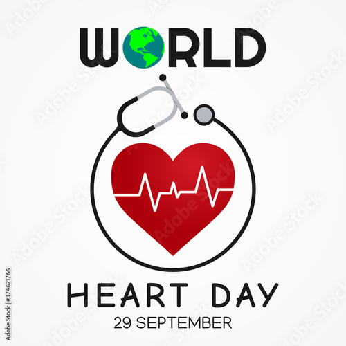 Vector graphic of world heart day good for world heart day celebration. flat design. flyer design.flat illustration.