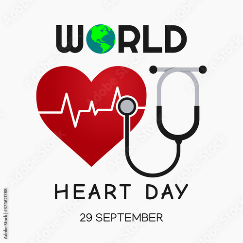 Vector graphic of world heart day good for world heart day celebration. flat design. flyer design.flat illustration.
