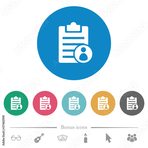 Note owner flat round icons