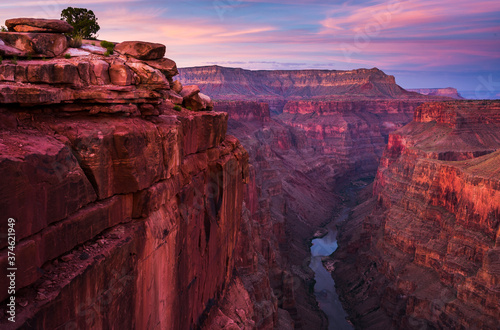 scenic view of Toroweap overlook at sunset in north rim, grand canyon national park,Arizona,usa.