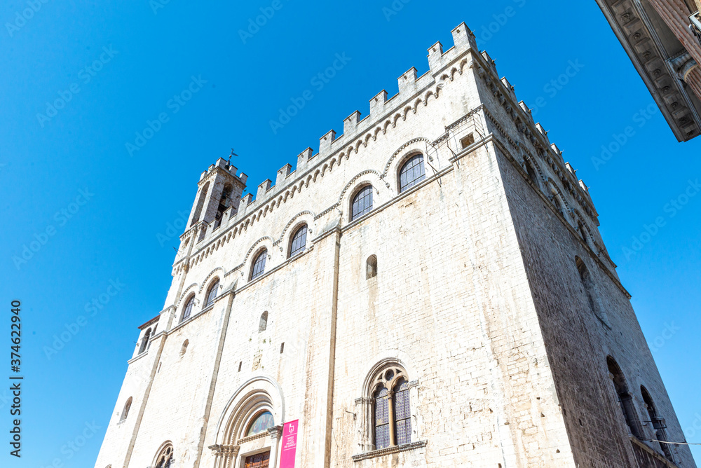 palace of the consuls in the center of the town of gubbio