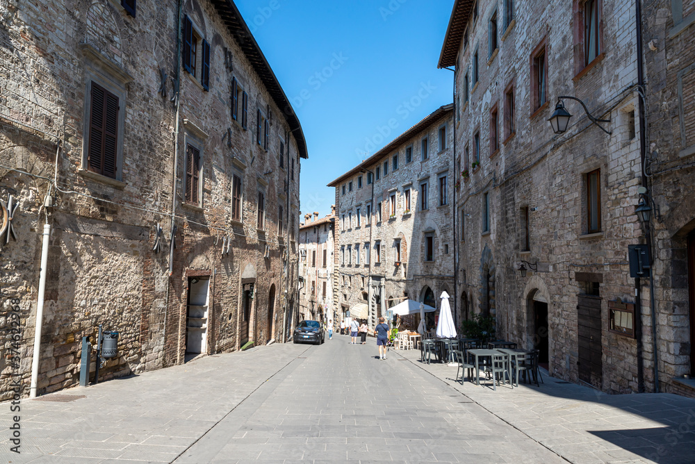 street of consoli in the center of the town of Gubbio