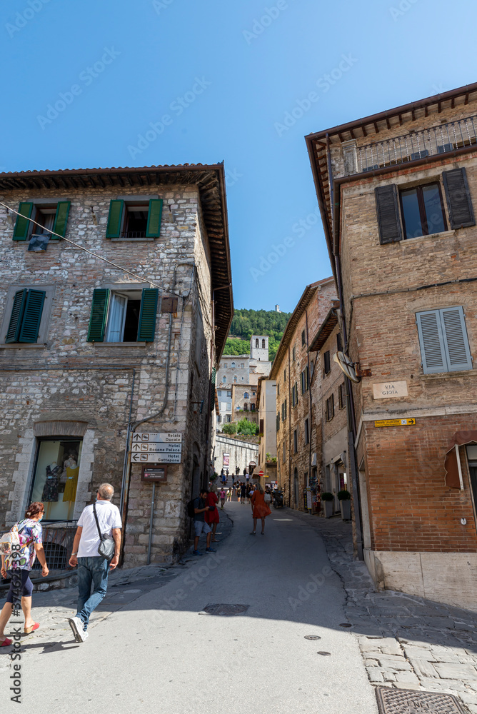 street of Repubblica in the town of Gubbio