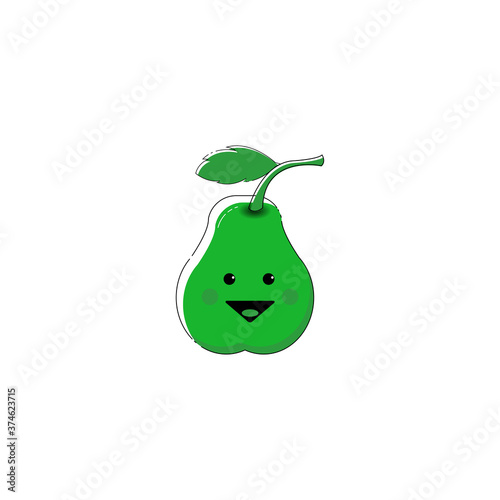 Guava fruit icon. fruit expression icon. pattern material. Vector illustration