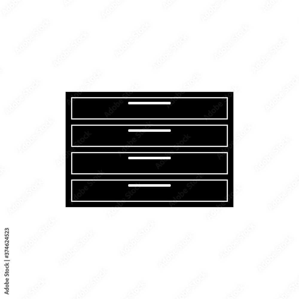 Black line icon for Chest, drawers and furniture. Black line icon for Chest, drawers and furniture.