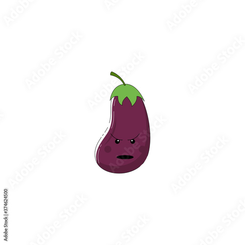Eggplant vegetable icon. vegetable expression icon. pattern material. Vector illustration.