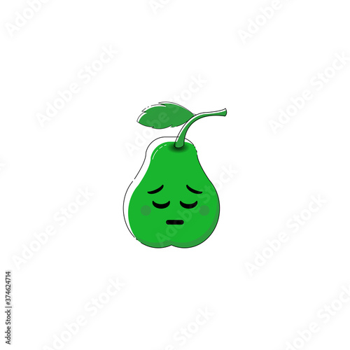 Guava fruit icon. fruit expression icon. pattern material. Vector illustration