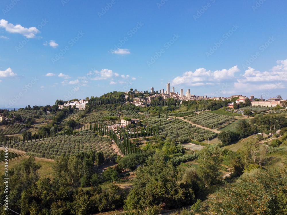 The medieval skyline of San Gimignano. Siena, Italy.