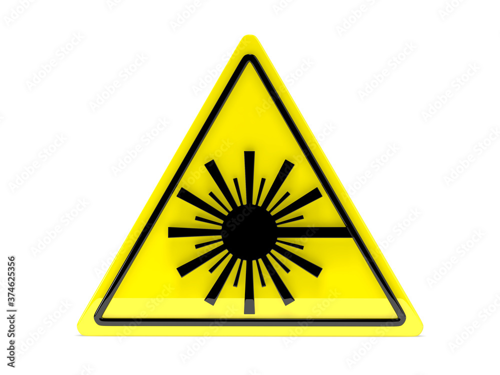 Laser radiation hazard sign 3d rendering Laser radiation hazard sign 3d rendering
