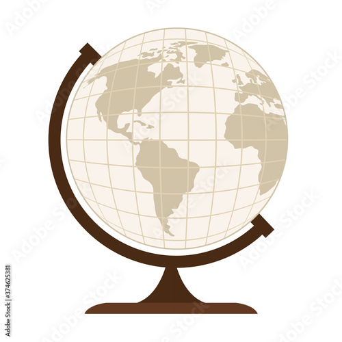 School white world sphere design, Education class lesson and knowledge theme Vector illustration