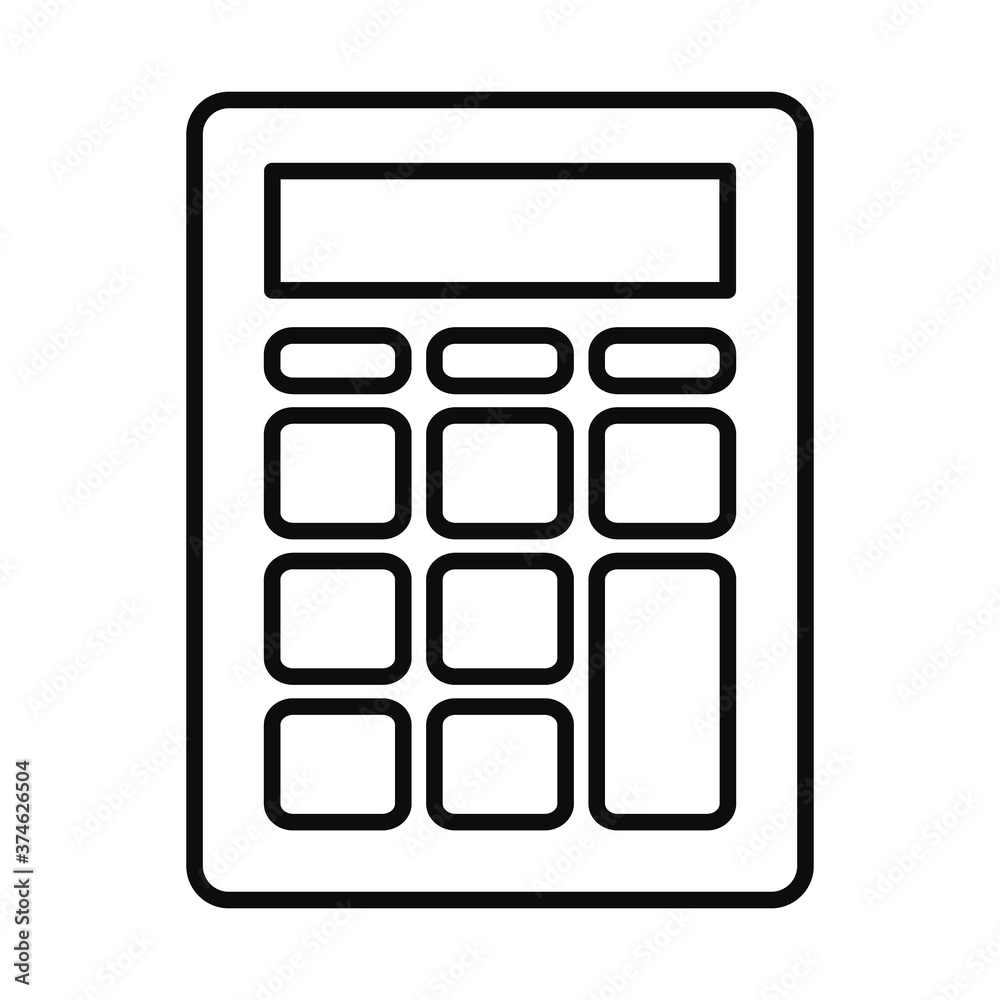calculator icon image, line style calculator icon image, line style