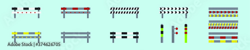 Guardrail and Road barrier vector illustration isolated on blue background