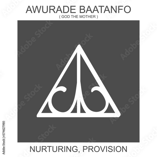 vector icon with african adinkra symbol Awurade Baatanfo. Symbol of nurturing and provision photo