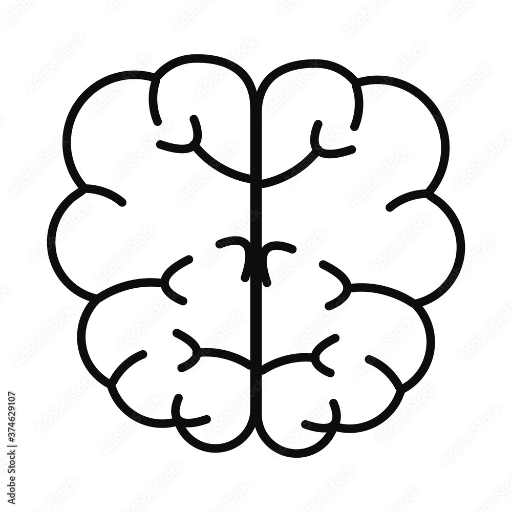 human brain icon, line style human brain icon, line style
