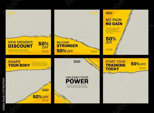 Yellow Post Fitness Template Banner