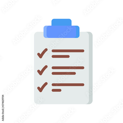 Blue clipboard with checklist document colorful flat icon © Graphic