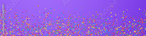 Festive rare confetti. Celebration stars. Rainbow 