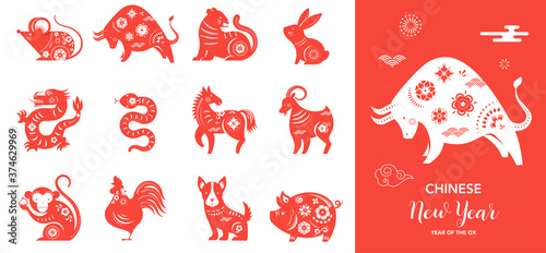 Chinese new year, Chinese zodiac animals symbols