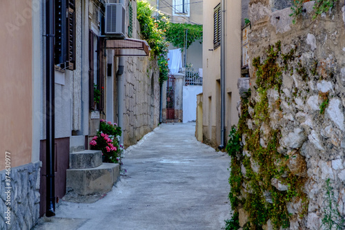 Streets of Omisalj, Island Krk, Croatia photo