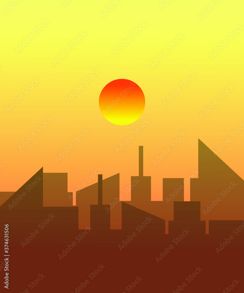 sunset background,vector best illustration background.