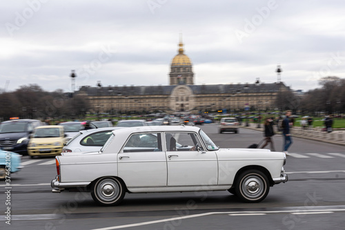 Paris, France  January 10, 2020  Classic iconic french car in the city.  404 © Adolf