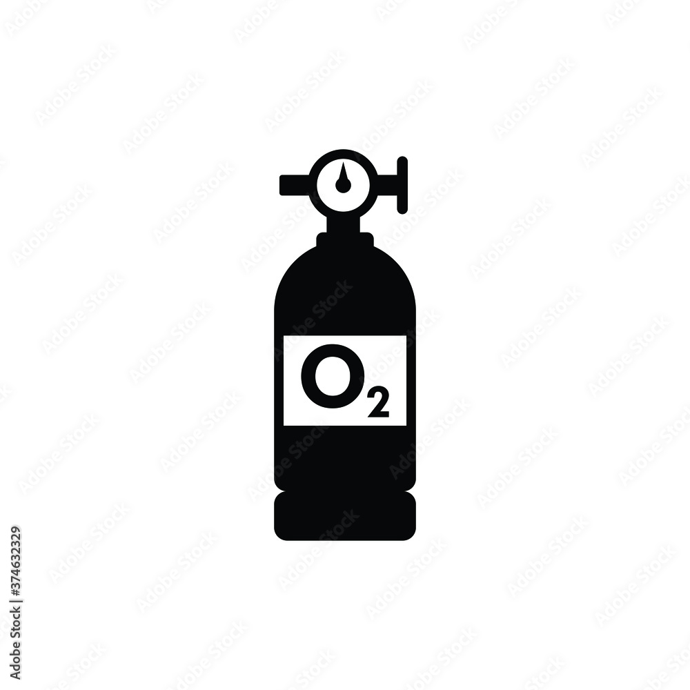 Oxygen tank icon vector isolated on white Oxygen tank icon vector isolated on white