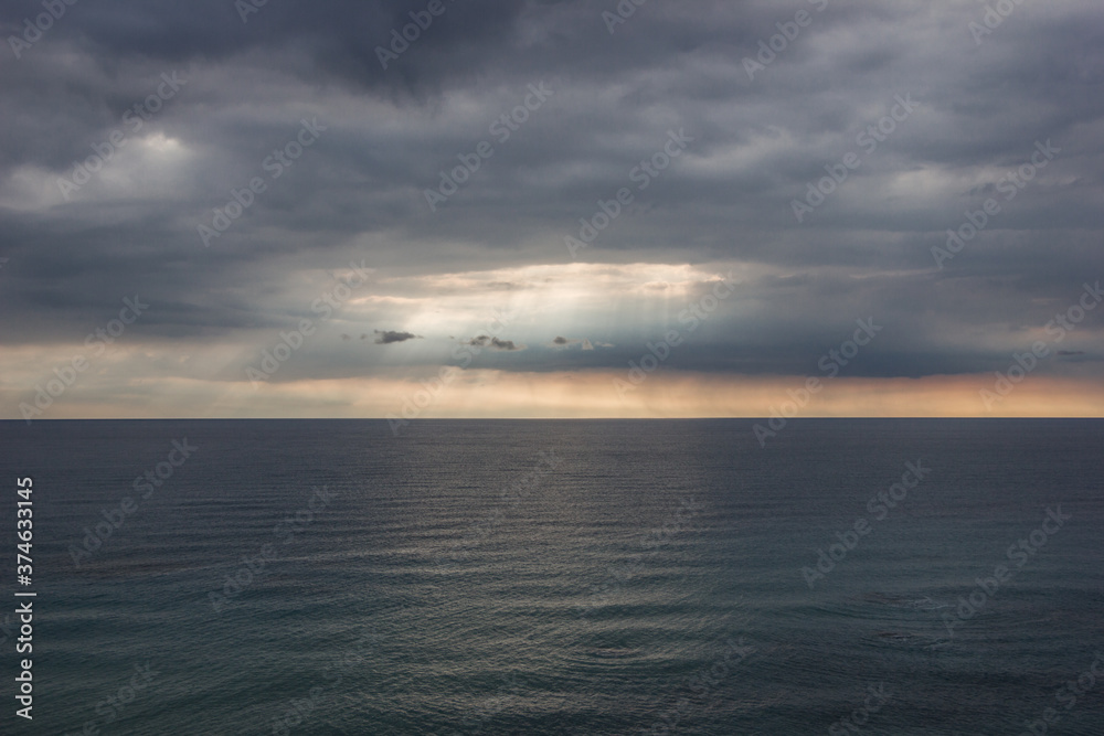 sea in cloudy weather in Cyprus between Limassol and Paphos