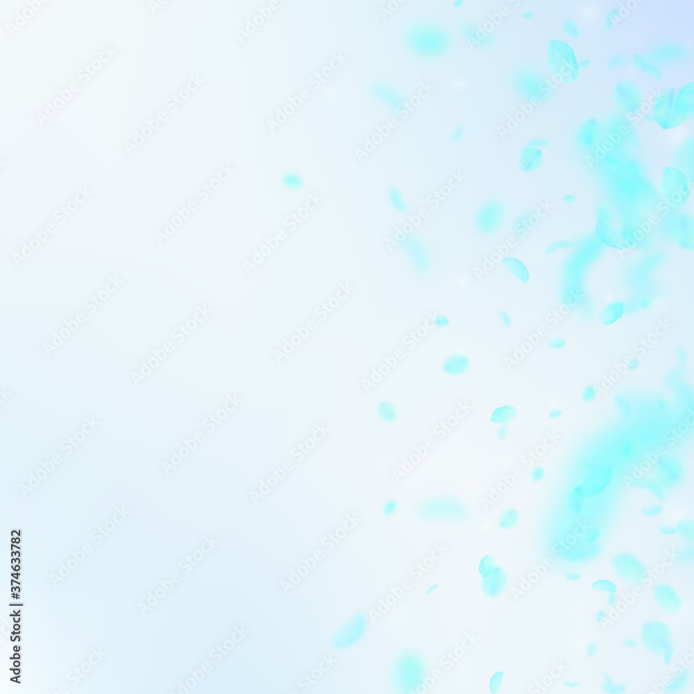 Turquoise flower petals falling down. Original rom