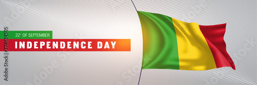 Mali happy independence day greeting card, banner vector illustration