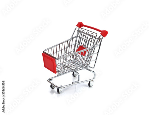 shopping cart isolated on white background © phongsakon