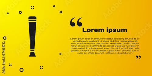 Black Police rubber baton icon isolated on yellow background. Rubber truncheon. Police Bat. Police equipment. Vector.