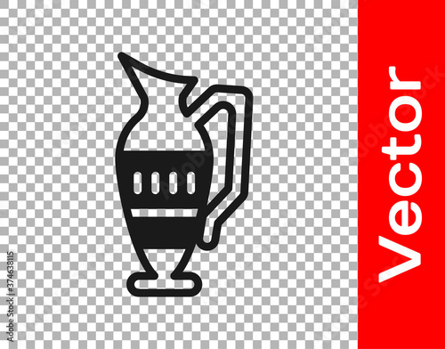 Black Ancient amphorae icon isolated on transparent background. Vector.