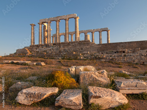 Poseidon Tempel am Kap Sounion, die südlichste Spitze Attikas. Griechenland photo